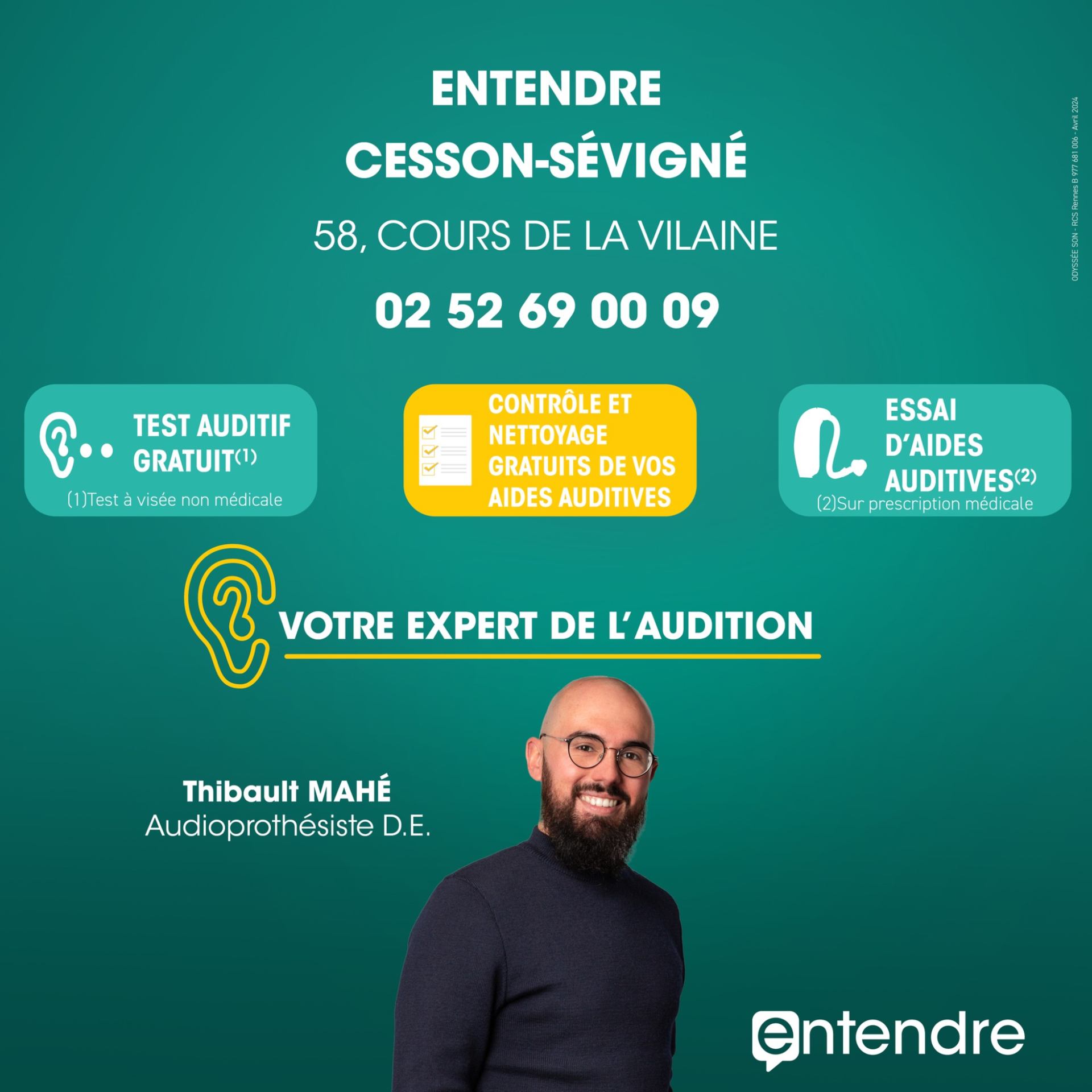 Photo Audioprothésiste Entendre Cesson-Sévigné